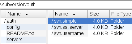 svn in user home dir